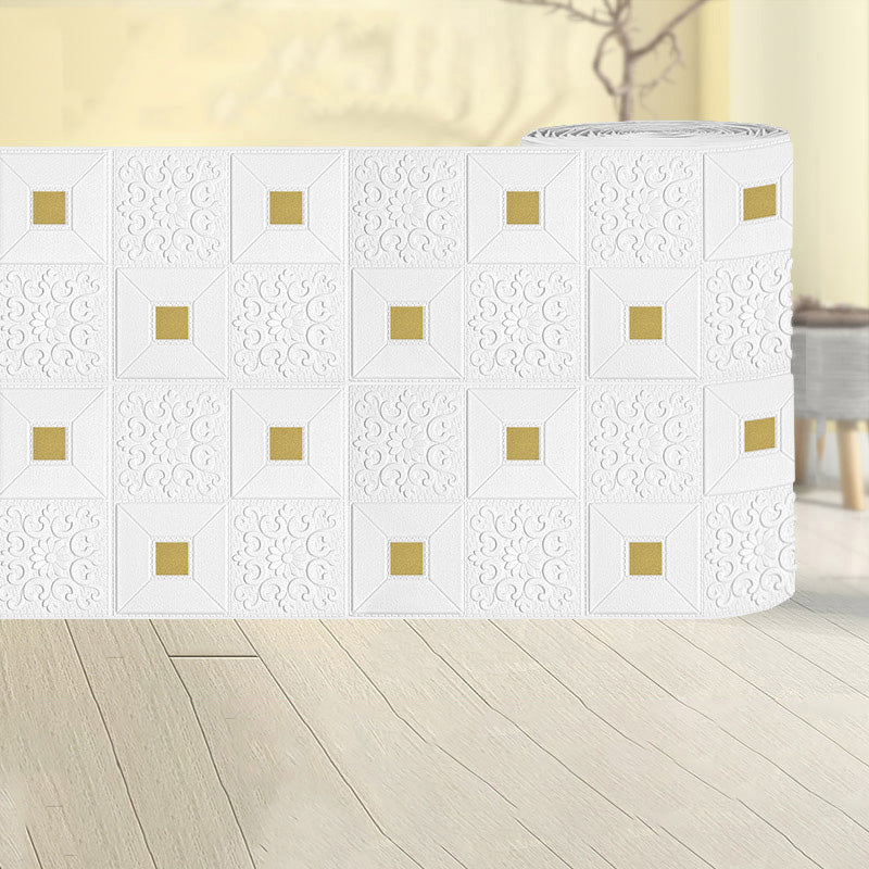 Contemporary Wall Access Panel Self-Adhesive Wall Access Panel with Waterproof White-Gold Clearhalo 'Flooring 'Home Improvement' 'home_improvement' 'home_improvement_wall_paneling' 'Wall Paneling' 'wall_paneling' 'Walls & Ceilings' Walls and Ceiling' 6859735