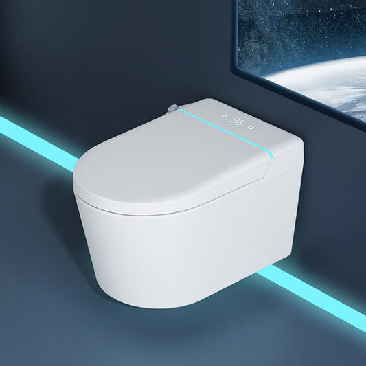 Contemporary White Elongated Foot Sensor Heated Seat Smart Toilet Clearhalo 'Bathroom Remodel & Bathroom Fixtures' 'Bidets' 'Home Improvement' 'home_improvement' 'home_improvement_bidets' 'Toilets & Bidets' 6859851
