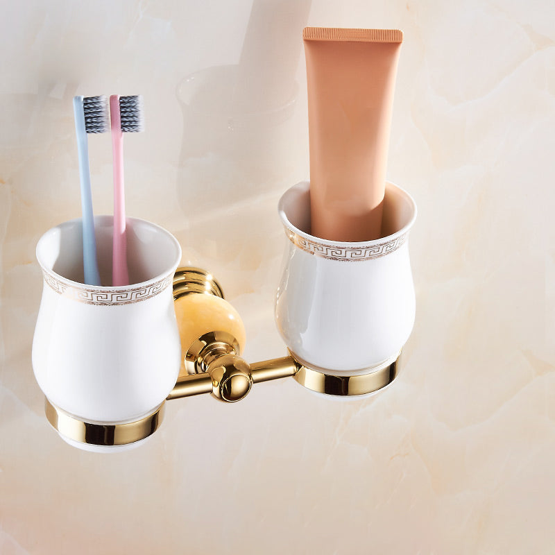 Modern Bathroom Accessory As Individual Or As a Set in Golden Toothbrush Holder Clearhalo 'Bathroom Hardware Sets' 'Bathroom Hardware' 'Bathroom Remodel & Bathroom Fixtures' 'bathroom_hardware_sets' 'Home Improvement' 'home_improvement' 'home_improvement_bathroom_hardware_sets' 6864409