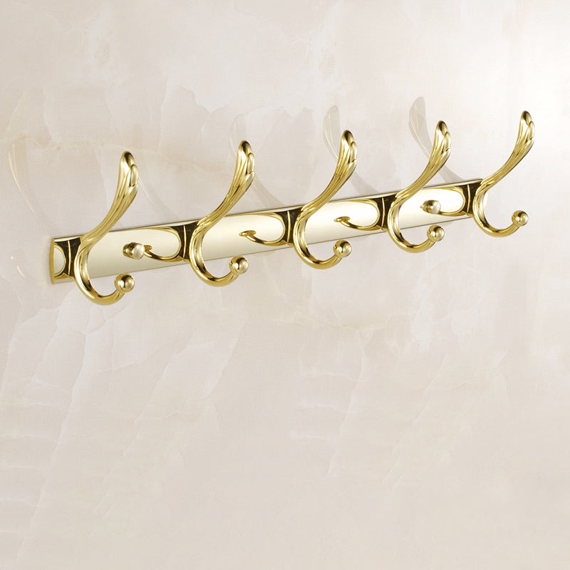 Modern Bathroom Accessory As Individual Or As a Set in Golden Towel Robe Hook (Row Hooks) Clearhalo 'Bathroom Hardware Sets' 'Bathroom Hardware' 'Bathroom Remodel & Bathroom Fixtures' 'bathroom_hardware_sets' 'Home Improvement' 'home_improvement' 'home_improvement_bathroom_hardware_sets' 6864412