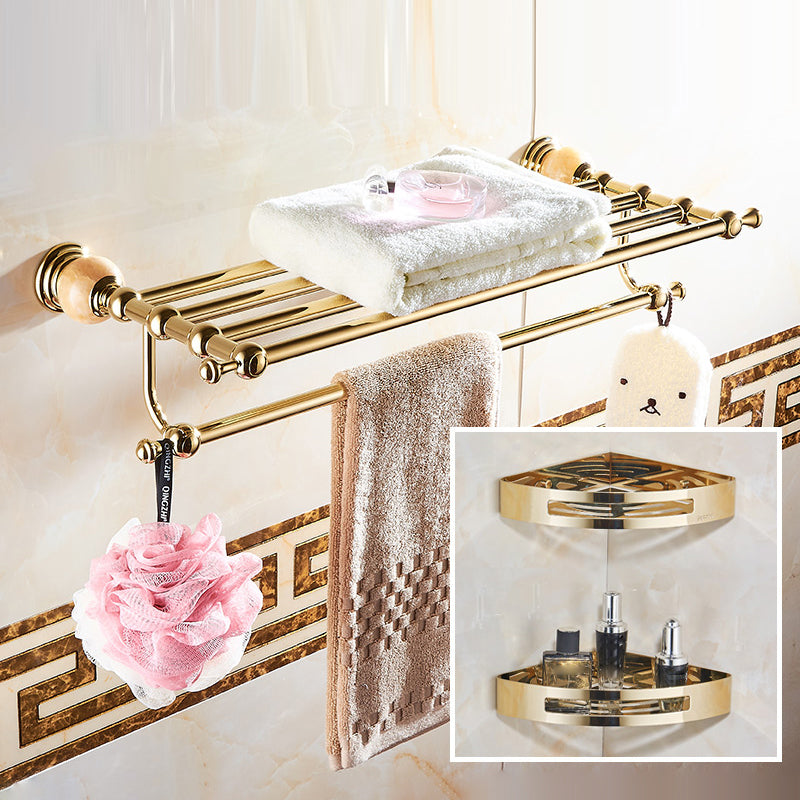Modern Bathroom Accessory As Individual Or As a Set in Golden 3-Piece Set (Triangle Bath Shelf) Clearhalo 'Bathroom Hardware Sets' 'Bathroom Hardware' 'Bathroom Remodel & Bathroom Fixtures' 'bathroom_hardware_sets' 'Home Improvement' 'home_improvement' 'home_improvement_bathroom_hardware_sets' 6864425