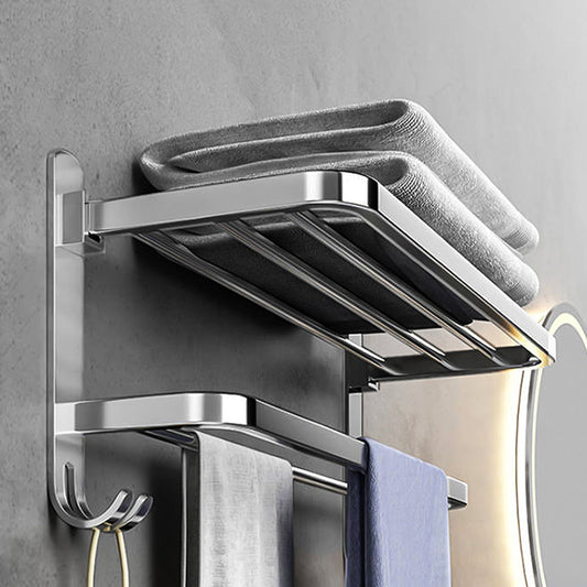 Contemporary Chrome Bathroom Hardware Set Polished Chrome Bathroom Set in Stainless Steel Clearhalo 'Bathroom Hardware Sets' 'Bathroom Hardware' 'Bathroom Remodel & Bathroom Fixtures' 'bathroom_hardware_sets' 'Home Improvement' 'home_improvement' 'home_improvement_bathroom_hardware_sets' 6864429