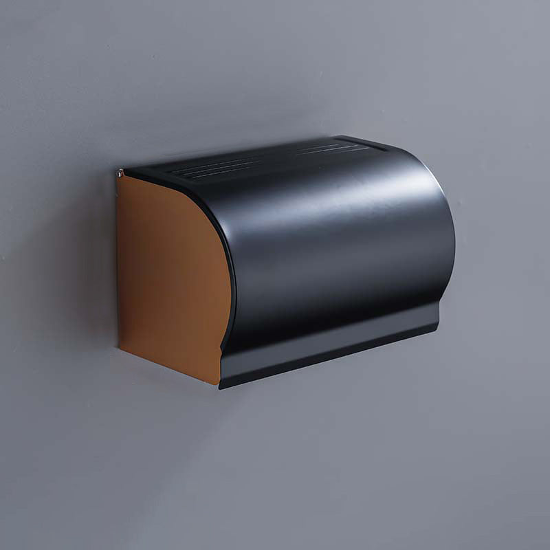 Contemporary Bathroom Accessory As Individual Or As a Set in Black/White Black Toilet Paper Holder Clearhalo 'Bathroom Hardware Sets' 'Bathroom Hardware' 'Bathroom Remodel & Bathroom Fixtures' 'bathroom_hardware_sets' 'Home Improvement' 'home_improvement' 'home_improvement_bathroom_hardware_sets' 6864455