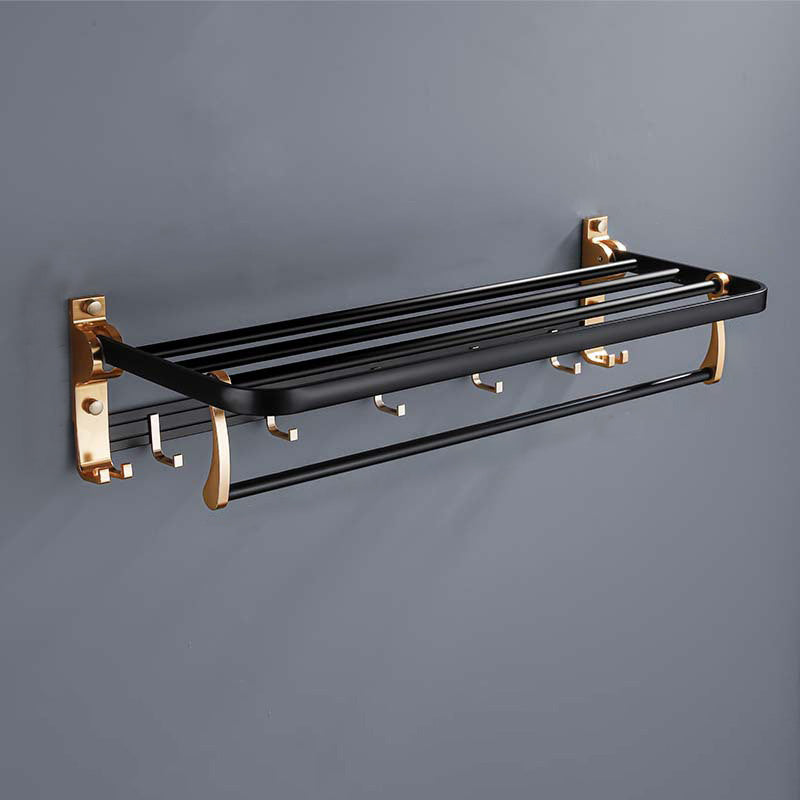 Contemporary Bathroom Accessory As Individual Or As a Set in Black/White Black Towel Rack Clearhalo 'Bathroom Hardware Sets' 'Bathroom Hardware' 'Bathroom Remodel & Bathroom Fixtures' 'bathroom_hardware_sets' 'Home Improvement' 'home_improvement' 'home_improvement_bathroom_hardware_sets' 6864459