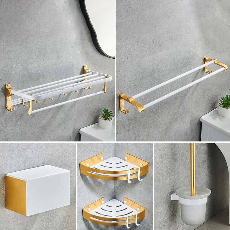 Contemporary Bathroom Accessory As Individual Or As a Set in Black/White White 6-Piece Set Clearhalo 'Bathroom Hardware Sets' 'Bathroom Hardware' 'Bathroom Remodel & Bathroom Fixtures' 'bathroom_hardware_sets' 'Home Improvement' 'home_improvement' 'home_improvement_bathroom_hardware_sets' 6864472