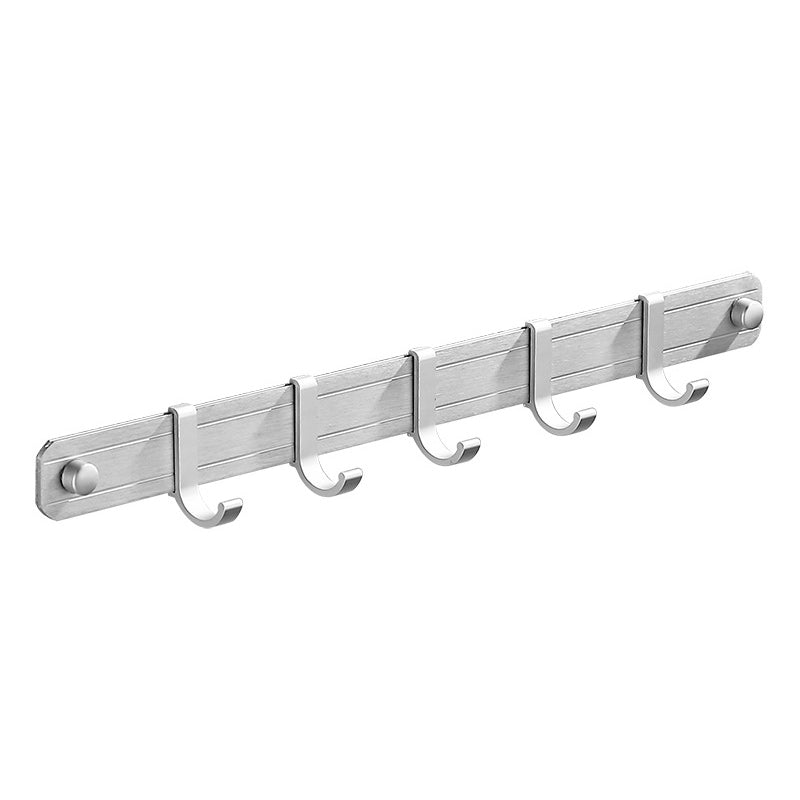 Contemporary Silver Bathroom Accessory As Individual Or As a Set Towel/Robe Hook Clearhalo 'Bathroom Hardware Sets' 'Bathroom Hardware' 'Bathroom Remodel & Bathroom Fixtures' 'bathroom_hardware_sets' 'Home Improvement' 'home_improvement' 'home_improvement_bathroom_hardware_sets' 6864490
