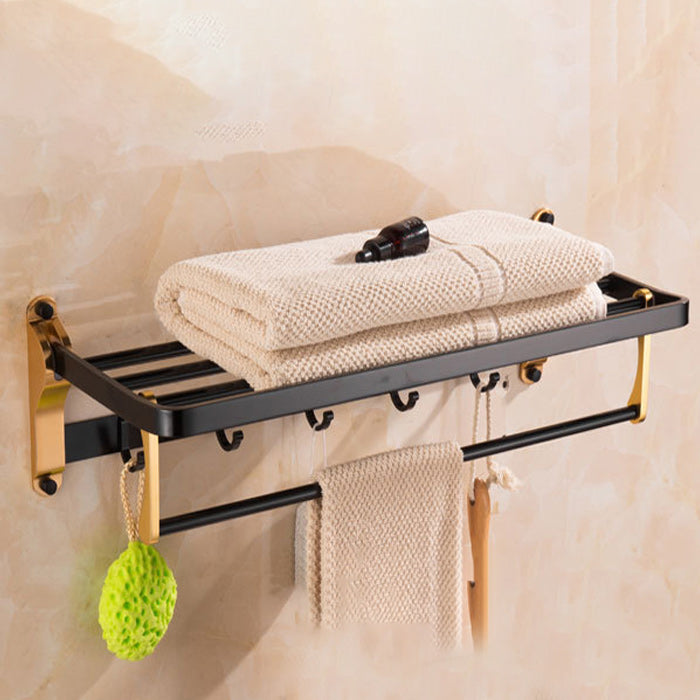 Contemporary Black Bathroom Accessory As Individual Or As a Set Towel Rack Clearhalo 'Bathroom Hardware Sets' 'Bathroom Hardware' 'Bathroom Remodel & Bathroom Fixtures' 'bathroom_hardware_sets' 'Home Improvement' 'home_improvement' 'home_improvement_bathroom_hardware_sets' 6864533