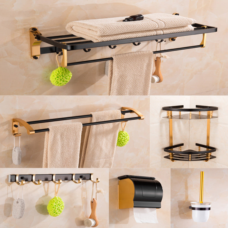 Contemporary Black Bathroom Accessory As Individual Or As a Set 6-Piece Set Clearhalo 'Bathroom Hardware Sets' 'Bathroom Hardware' 'Bathroom Remodel & Bathroom Fixtures' 'bathroom_hardware_sets' 'Home Improvement' 'home_improvement' 'home_improvement_bathroom_hardware_sets' 6864539