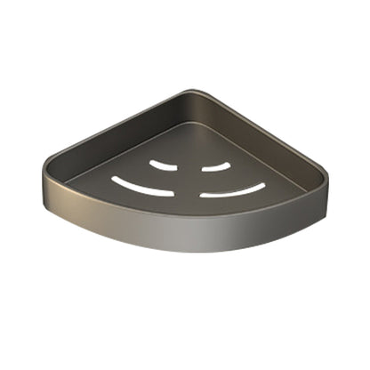 Modern Gray Bathroom Accessory Set Aluminum Stainless Bath Shelf/Robe Hooks/Towel Bar Triangular Bath Shelf Clearhalo 'Bathroom Hardware Sets' 'Bathroom Hardware' 'Bathroom Remodel & Bathroom Fixtures' 'bathroom_hardware_sets' 'Home Improvement' 'home_improvement' 'home_improvement_bathroom_hardware_sets' 6864633