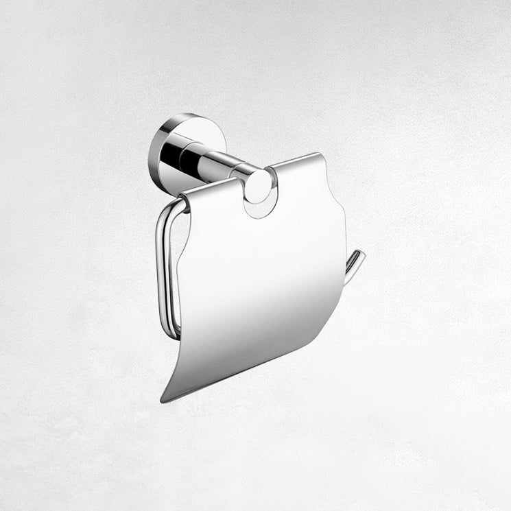 Polished Chrome Modern Bathroom Accessory Set with Towel Bar/Paper Holder Toilet Paper Holder Clearhalo 'Bathroom Hardware Sets' 'Bathroom Hardware' 'Bathroom Remodel & Bathroom Fixtures' 'bathroom_hardware_sets' 'Home Improvement' 'home_improvement' 'home_improvement_bathroom_hardware_sets' 6864728