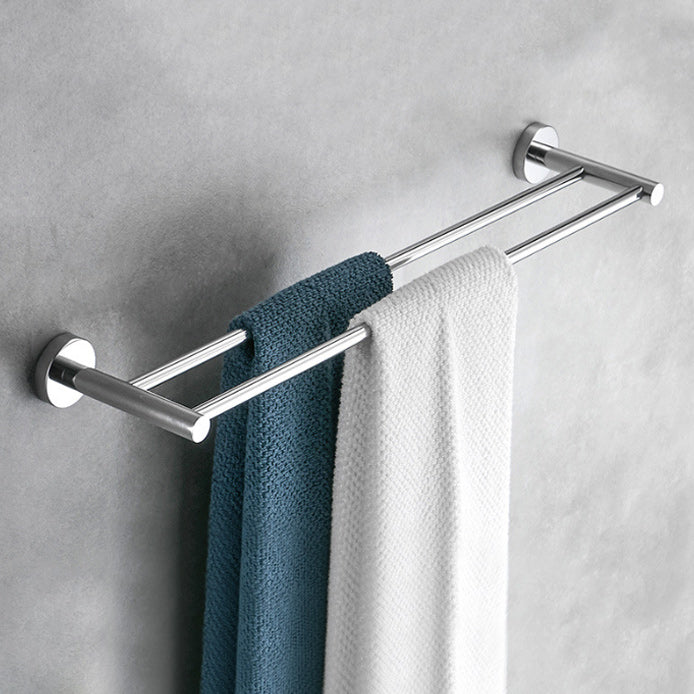 Polished Chrome Modern Bathroom Accessory Set with Towel Bar/Paper Holder Clearhalo 'Bathroom Hardware Sets' 'Bathroom Hardware' 'Bathroom Remodel & Bathroom Fixtures' 'bathroom_hardware_sets' 'Home Improvement' 'home_improvement' 'home_improvement_bathroom_hardware_sets' 6864732