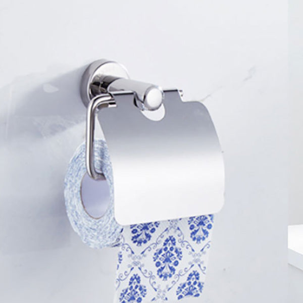 Polished Chrome Modern Bathroom Accessory Set with Towel Bar/Paper Holder Clearhalo 'Bathroom Hardware Sets' 'Bathroom Hardware' 'Bathroom Remodel & Bathroom Fixtures' 'bathroom_hardware_sets' 'Home Improvement' 'home_improvement' 'home_improvement_bathroom_hardware_sets' 6864734