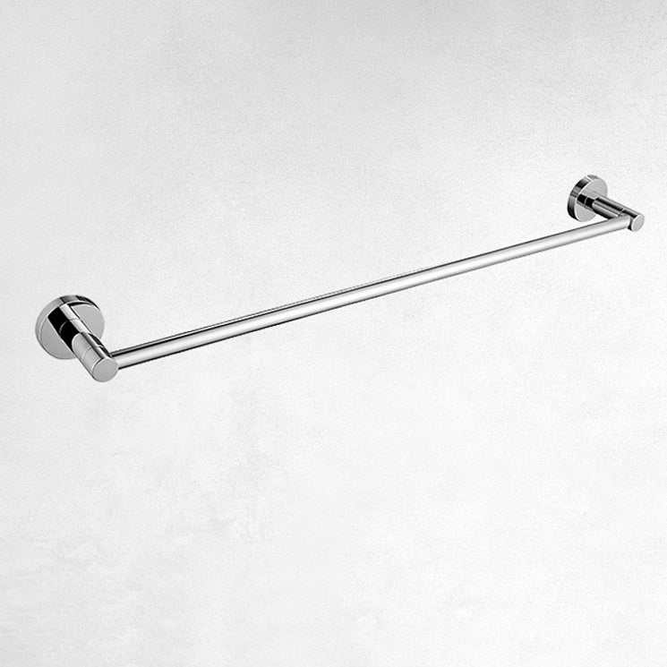 Polished Chrome Modern Bathroom Accessory Set with Towel Bar/Paper Holder Single Bar Towel Bar Clearhalo 'Bathroom Hardware Sets' 'Bathroom Hardware' 'Bathroom Remodel & Bathroom Fixtures' 'bathroom_hardware_sets' 'Home Improvement' 'home_improvement' 'home_improvement_bathroom_hardware_sets' 6864735