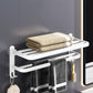 White Contemporary Bathroom Accessory Set Stainless Aluminum Bathroom Set Towel Rack (24"L) Clearhalo 'Bathroom Hardware Sets' 'Bathroom Hardware' 'Bathroom Remodel & Bathroom Fixtures' 'bathroom_hardware_sets' 'Home Improvement' 'home_improvement' 'home_improvement_bathroom_hardware_sets' 6864750