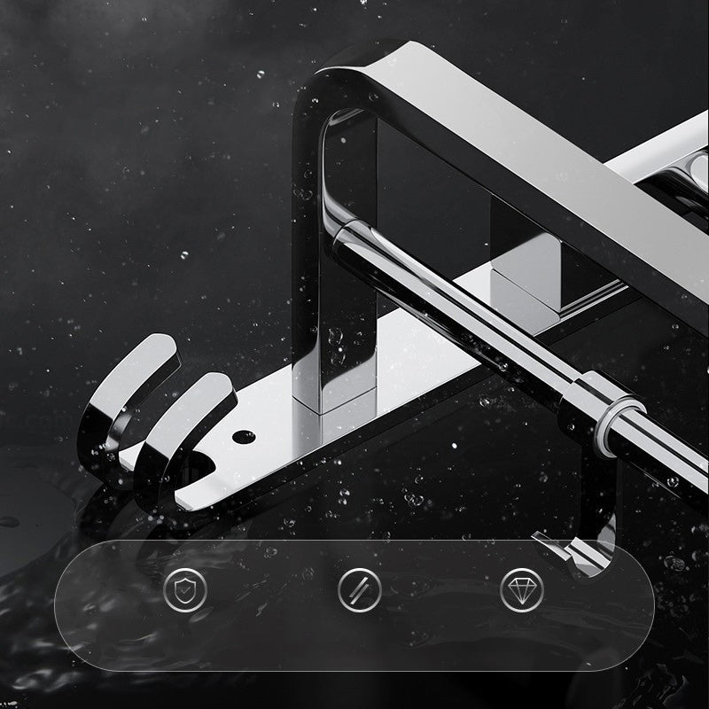 Modern Bathroom Accessory Kit Paper Holder Bath Shelf Stainless Steel Bathroom Hardware Clearhalo 'Bathroom Hardware Sets' 'Bathroom Hardware' 'Bathroom Remodel & Bathroom Fixtures' 'bathroom_hardware_sets' 'Home Improvement' 'home_improvement' 'home_improvement_bathroom_hardware_sets' 6864807