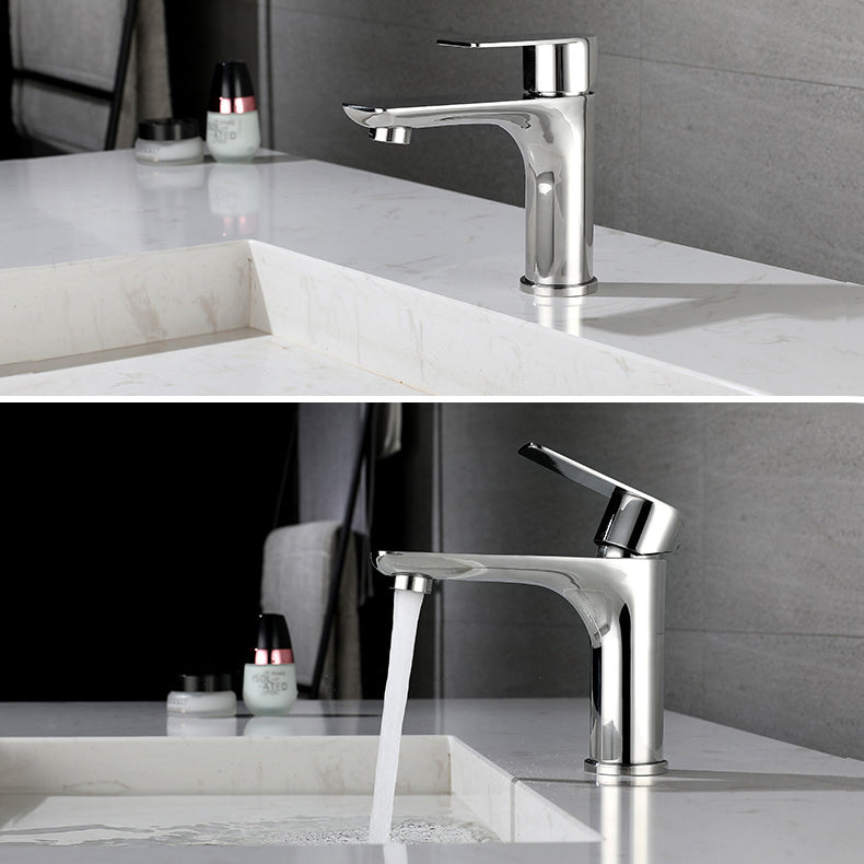 Modern Vessel Faucet Copper Single Handle Low Arc Vessel Faucet for Home Clearhalo 'Bathroom Remodel & Bathroom Fixtures' 'Bathroom Sink Faucets' 'Bathroom Sinks & Faucet Components' 'bathroom_sink_faucets' 'Home Improvement' 'home_improvement' 'home_improvement_bathroom_sink_faucets' 6871232