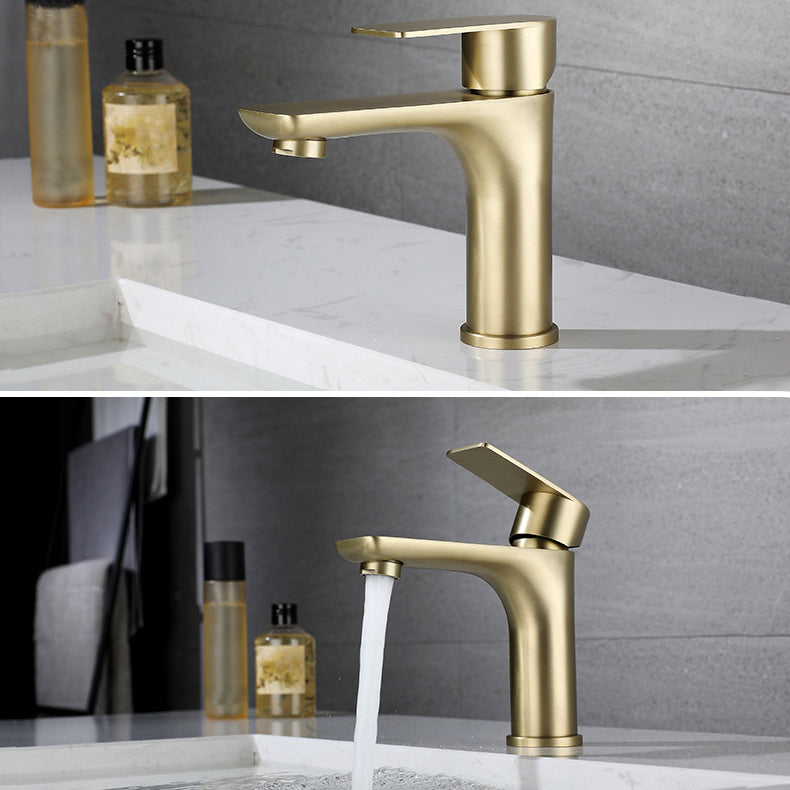 Modern Vessel Faucet Copper Single Handle Low Arc Vessel Faucet for Home Clearhalo 'Bathroom Remodel & Bathroom Fixtures' 'Bathroom Sink Faucets' 'Bathroom Sinks & Faucet Components' 'bathroom_sink_faucets' 'Home Improvement' 'home_improvement' 'home_improvement_bathroom_sink_faucets' 6871233
