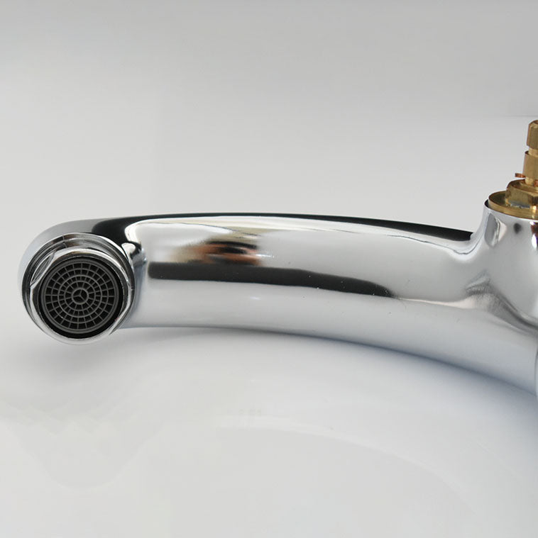 Modern Bathroom Faucet Chrome Knob Handle with Water Hose Vessel Sink Faucet Clearhalo 'Bathroom Remodel & Bathroom Fixtures' 'Bathroom Sink Faucets' 'Bathroom Sinks & Faucet Components' 'bathroom_sink_faucets' 'Home Improvement' 'home_improvement' 'home_improvement_bathroom_sink_faucets' 6871269