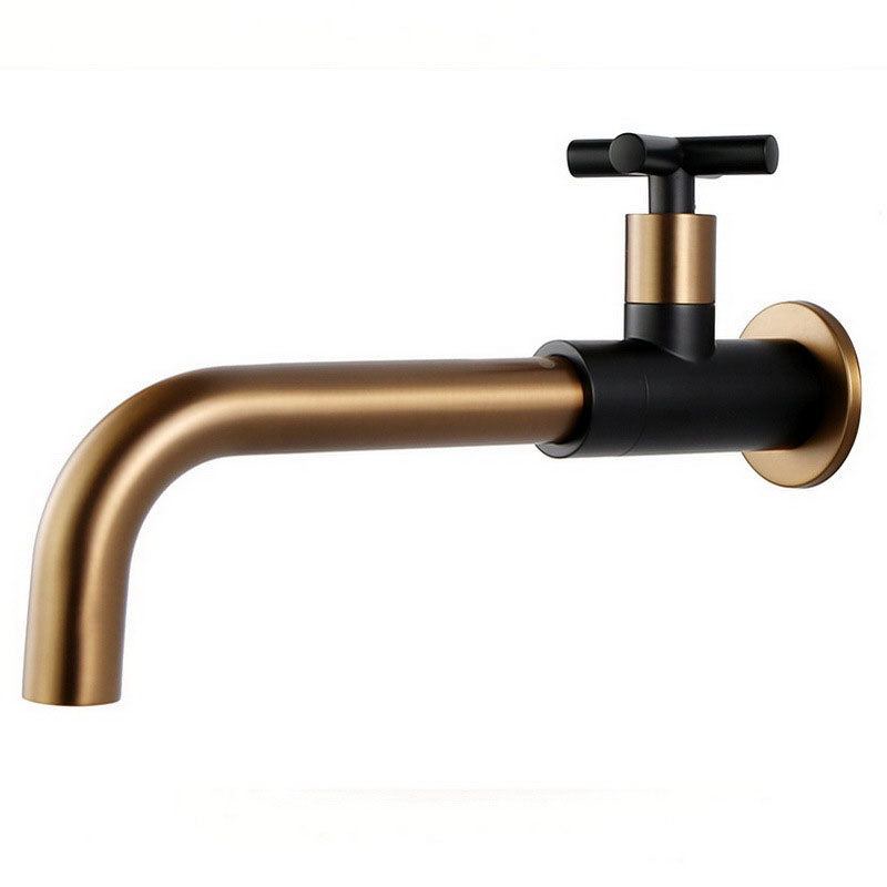 Wall Mounted Faucets Single Cross Handle Faucet for Bathroom Rose Gold Clearhalo 'Bathroom Remodel & Bathroom Fixtures' 'Bathroom Sink Faucets' 'Bathroom Sinks & Faucet Components' 'bathroom_sink_faucets' 'Home Improvement' 'home_improvement' 'home_improvement_bathroom_sink_faucets' 6871277