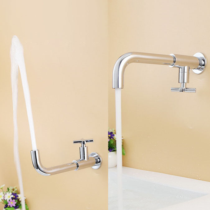 Wall Mounted Faucets Single Cross Handle Faucet for Bathroom Clearhalo 'Bathroom Remodel & Bathroom Fixtures' 'Bathroom Sink Faucets' 'Bathroom Sinks & Faucet Components' 'bathroom_sink_faucets' 'Home Improvement' 'home_improvement' 'home_improvement_bathroom_sink_faucets' 6871286