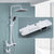 Modern Shower Trim Brass Temperature Control Wall Mounted Shower Combo Textured White Clearhalo 'Bathroom Remodel & Bathroom Fixtures' 'Home Improvement' 'home_improvement' 'home_improvement_shower_faucets' 'Shower Faucets & Systems' 'shower_faucets' 'Showers & Bathtubs Plumbing' 'Showers & Bathtubs' 6871483