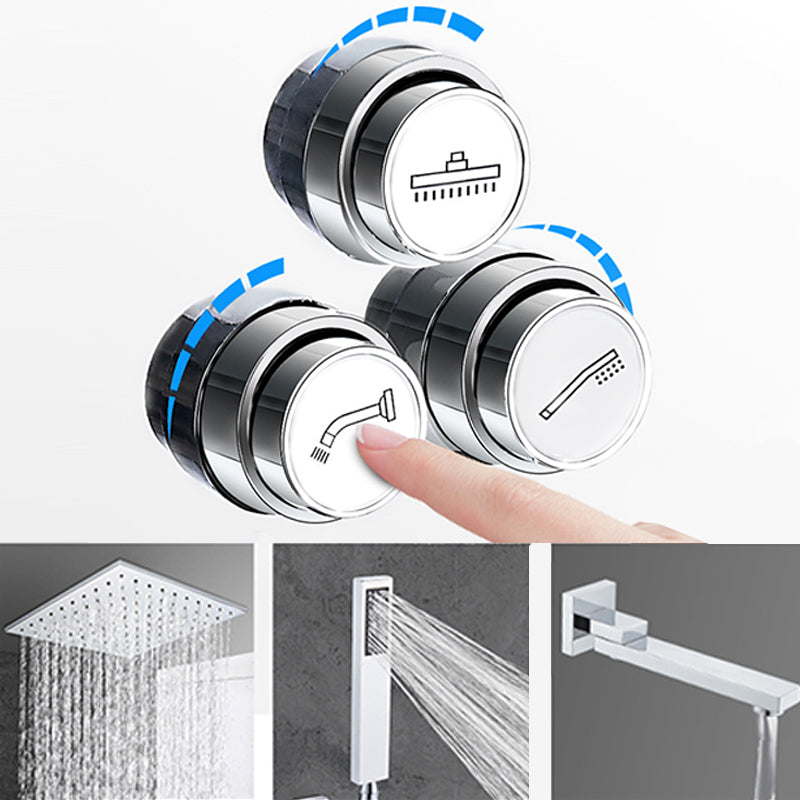 Modern Shower System Brass Temperature Control Adjustable Shower Head Shower Set Clearhalo 'Bathroom Remodel & Bathroom Fixtures' 'Home Improvement' 'home_improvement' 'home_improvement_shower_faucets' 'Shower Faucets & Systems' 'shower_faucets' 'Showers & Bathtubs Plumbing' 'Showers & Bathtubs' 6871503