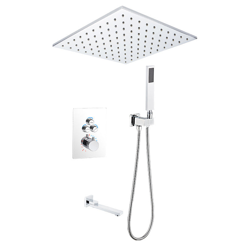 Modern Shower System Brass Temperature Control Adjustable Shower Head Shower Set Clearhalo 'Bathroom Remodel & Bathroom Fixtures' 'Home Improvement' 'home_improvement' 'home_improvement_shower_faucets' 'Shower Faucets & Systems' 'shower_faucets' 'Showers & Bathtubs Plumbing' 'Showers & Bathtubs' 6871504