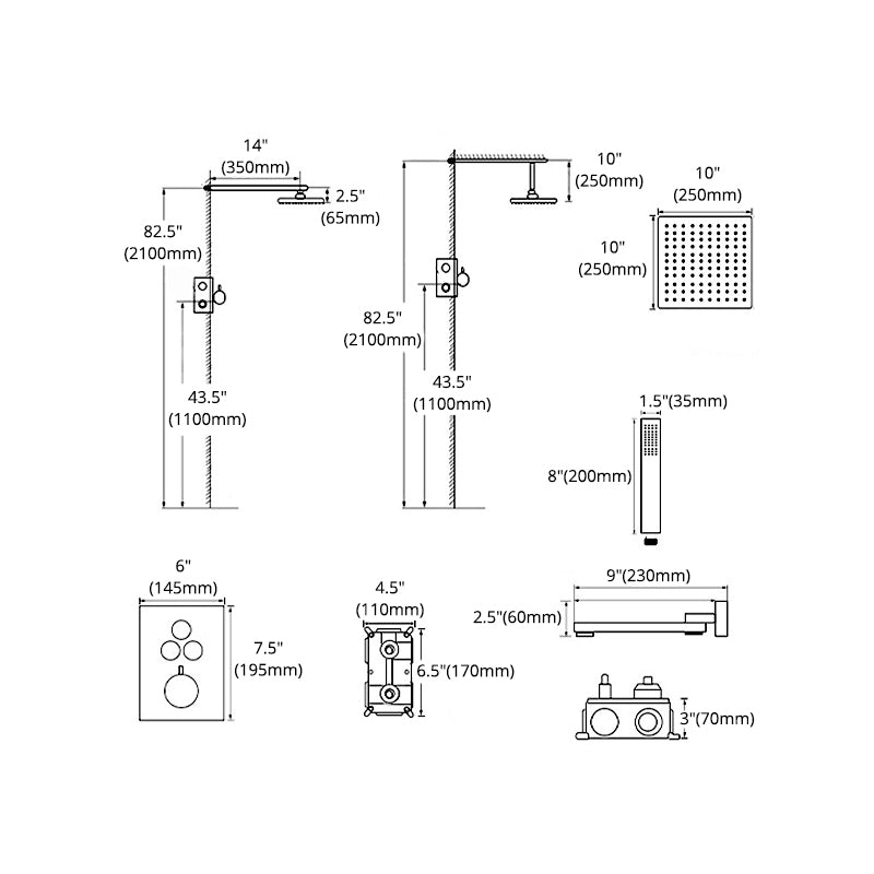 Modern Shower System Brass Temperature Control Adjustable Shower Head Shower Set Clearhalo 'Bathroom Remodel & Bathroom Fixtures' 'Home Improvement' 'home_improvement' 'home_improvement_shower_faucets' 'Shower Faucets & Systems' 'shower_faucets' 'Showers & Bathtubs Plumbing' 'Showers & Bathtubs' 6871510