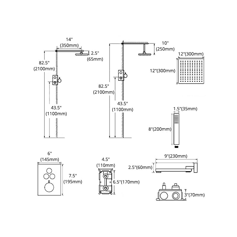 Modern Shower System Brass Temperature Control Adjustable Shower Head Shower Set Clearhalo 'Bathroom Remodel & Bathroom Fixtures' 'Home Improvement' 'home_improvement' 'home_improvement_shower_faucets' 'Shower Faucets & Systems' 'shower_faucets' 'Showers & Bathtubs Plumbing' 'Showers & Bathtubs' 6871511