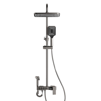 Modern Shower Trim Brass Thermostatic Adjustable Shower Head Wall Mounted Shower Set Gun Grey Temperature Control Clearhalo 'Bathroom Remodel & Bathroom Fixtures' 'Home Improvement' 'home_improvement' 'home_improvement_shower_faucets' 'Shower Faucets & Systems' 'shower_faucets' 'Showers & Bathtubs Plumbing' 'Showers & Bathtubs' 6871514