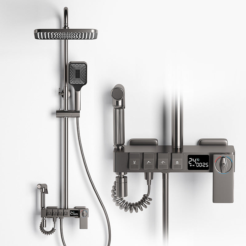 Modern Shower Trim Brass Thermostatic Adjustable Shower Head Wall Mounted Shower Set Clearhalo 'Bathroom Remodel & Bathroom Fixtures' 'Home Improvement' 'home_improvement' 'home_improvement_shower_faucets' 'Shower Faucets & Systems' 'shower_faucets' 'Showers & Bathtubs Plumbing' 'Showers & Bathtubs' 6871516