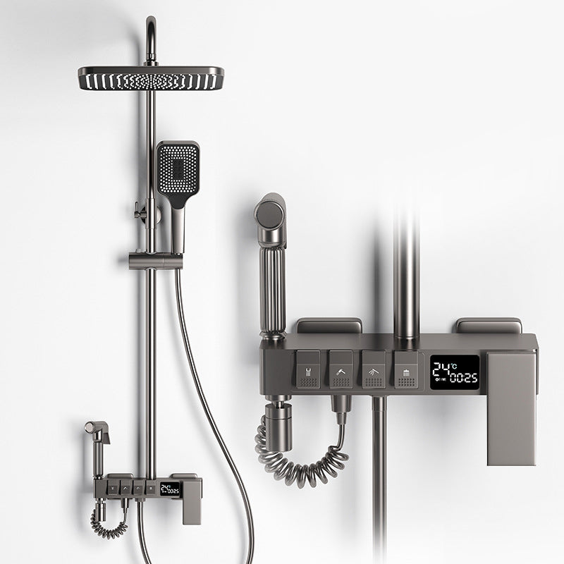 Modern Shower Trim Brass Thermostatic Adjustable Shower Head Wall Mounted Shower Set Clearhalo 'Bathroom Remodel & Bathroom Fixtures' 'Home Improvement' 'home_improvement' 'home_improvement_shower_faucets' 'Shower Faucets & Systems' 'shower_faucets' 'Showers & Bathtubs Plumbing' 'Showers & Bathtubs' 6871521