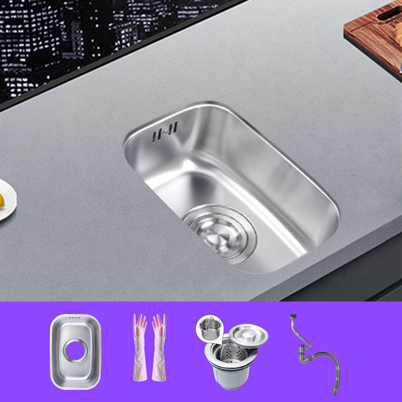 Classic Single Basin Sink Stainless Steel Workstation Sink with Faucet 13"L x 9"W x 5"H Sink Only None Clearhalo 'Home Improvement' 'home_improvement' 'home_improvement_kitchen_sinks' 'Kitchen Remodel & Kitchen Fixtures' 'Kitchen Sinks & Faucet Components' 'Kitchen Sinks' 'kitchen_sinks' 6871543