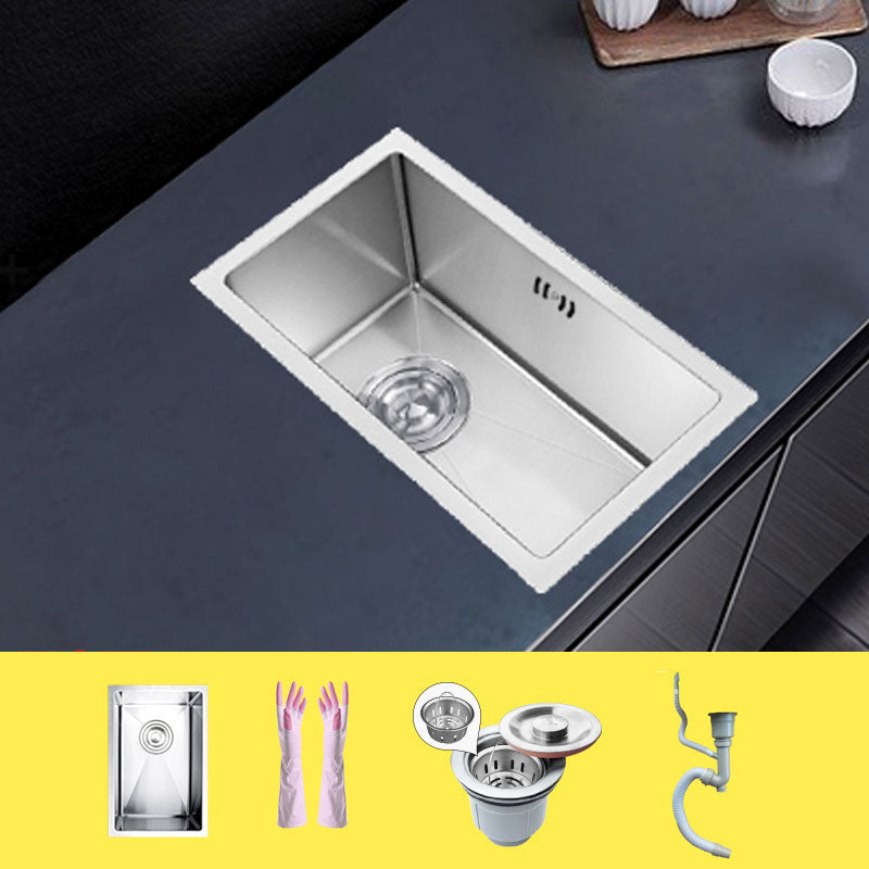 Classic Single Basin Sink Stainless Steel Workstation Sink with Faucet 16"L x 12"W x 9"H Sink Only None Clearhalo 'Home Improvement' 'home_improvement' 'home_improvement_kitchen_sinks' 'Kitchen Remodel & Kitchen Fixtures' 'Kitchen Sinks & Faucet Components' 'Kitchen Sinks' 'kitchen_sinks' 6871555
