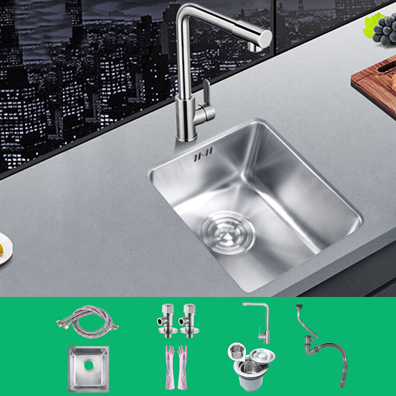 Classic Single Basin Sink Stainless Steel Workstation Sink with Faucet Sink with Faucet Cold and Hot Tap Clearhalo 'Home Improvement' 'home_improvement' 'home_improvement_kitchen_sinks' 'Kitchen Remodel & Kitchen Fixtures' 'Kitchen Sinks & Faucet Components' 'Kitchen Sinks' 'kitchen_sinks' 6871562