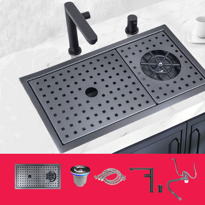 Creative Soundproofing Sink Stainless Steel Kitchen Sink with Accessories 19"L x 11"W x 7"H Sink with Faucet 3-in-1 Purifying Faucet Clearhalo 'Home Improvement' 'home_improvement' 'home_improvement_kitchen_sinks' 'Kitchen Remodel & Kitchen Fixtures' 'Kitchen Sinks & Faucet Components' 'Kitchen Sinks' 'kitchen_sinks' 6871608
