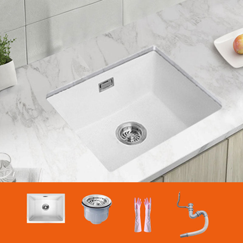 Modern Quartz Sink Solid Color Square Single Bowl Kitchen Sink Sink Only None Clearhalo 'Home Improvement' 'home_improvement' 'home_improvement_kitchen_sinks' 'Kitchen Remodel & Kitchen Fixtures' 'Kitchen Sinks & Faucet Components' 'Kitchen Sinks' 'kitchen_sinks' 6871620