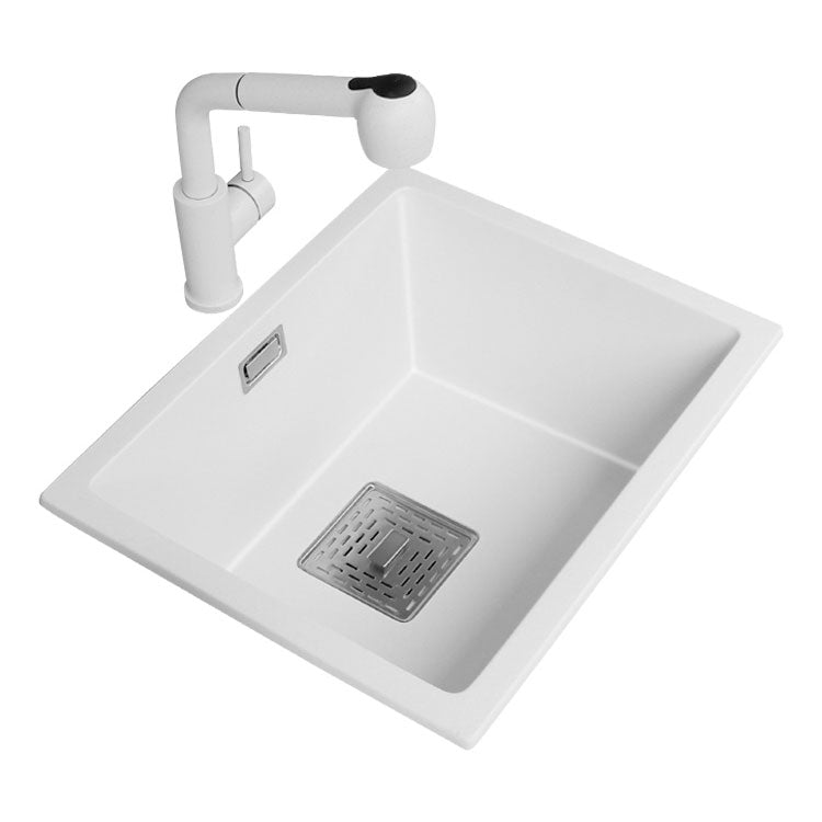 Modern Quartz Sink Solid Color Square Single Bowl Kitchen Sink Clearhalo 'Home Improvement' 'home_improvement' 'home_improvement_kitchen_sinks' 'Kitchen Remodel & Kitchen Fixtures' 'Kitchen Sinks & Faucet Components' 'Kitchen Sinks' 'kitchen_sinks' 6871628