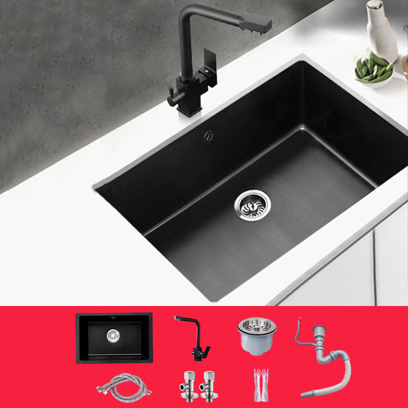 Rectangle Quartz Sink in Black Drop-In Kitchen Sink with Drain Assembly Sink with Faucet 3-in-1 Purifying Faucet Clearhalo 'Home Improvement' 'home_improvement' 'home_improvement_kitchen_sinks' 'Kitchen Remodel & Kitchen Fixtures' 'Kitchen Sinks & Faucet Components' 'Kitchen Sinks' 'kitchen_sinks' 6871659