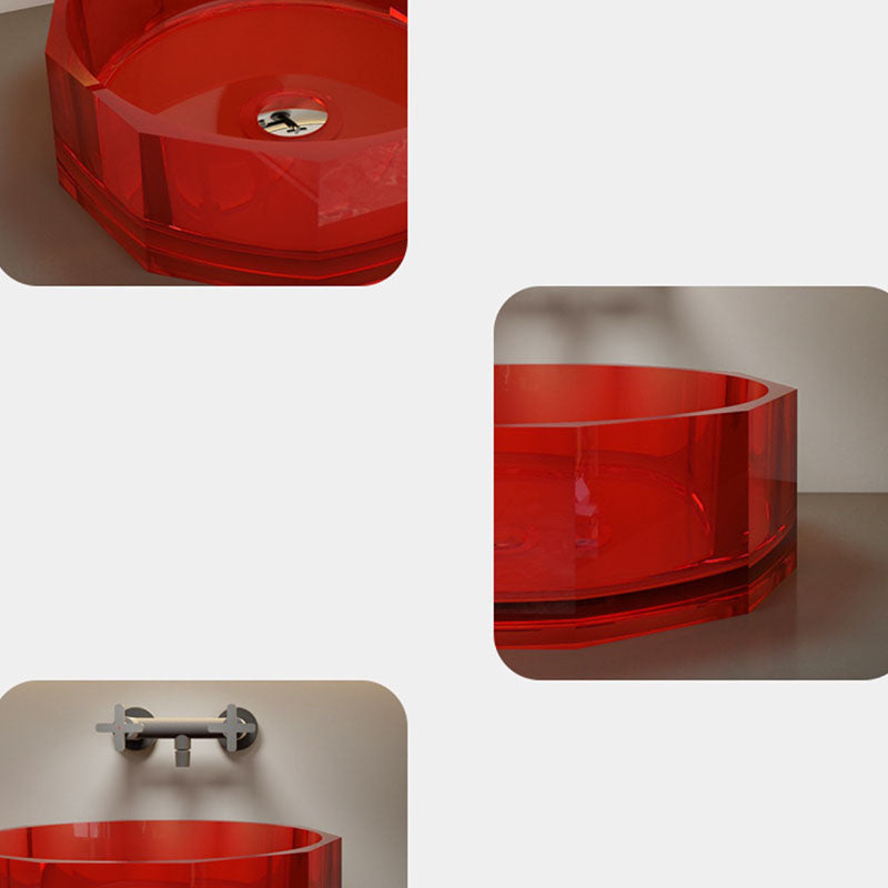 Modern Wash Stand Transparent Solid Color Resin Bathroom Sink(Not Included Faucet) Clearhalo 'Bathroom Remodel & Bathroom Fixtures' 'Bathroom Sinks & Faucet Components' 'Bathroom Sinks' 'bathroom_sink' 'Home Improvement' 'home_improvement' 'home_improvement_bathroom_sink' 6871717