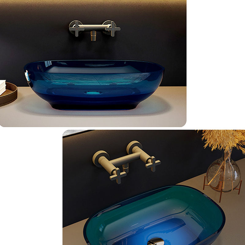 Modern Wash Stand Transparent Solid Color Resin Bathroom Sink(Not Included Faucet) Clearhalo 'Bathroom Remodel & Bathroom Fixtures' 'Bathroom Sinks & Faucet Components' 'Bathroom Sinks' 'bathroom_sink' 'Home Improvement' 'home_improvement' 'home_improvement_bathroom_sink' 6871719