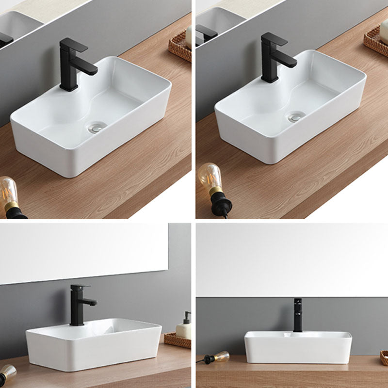 White Bathroom Sink Vessel Porcelain Bathroom Sink (Not Including Faucet) Clearhalo 'Bathroom Remodel & Bathroom Fixtures' 'Bathroom Sinks & Faucet Components' 'Bathroom Sinks' 'bathroom_sink' 'Home Improvement' 'home_improvement' 'home_improvement_bathroom_sink' 6871773