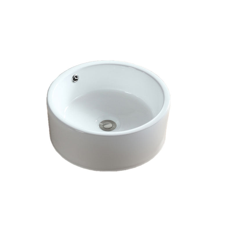 White Bathroom Sink Vessel Porcelain Bathroom Sink (Not Including Faucet) Clearhalo 'Bathroom Remodel & Bathroom Fixtures' 'Bathroom Sinks & Faucet Components' 'Bathroom Sinks' 'bathroom_sink' 'Home Improvement' 'home_improvement' 'home_improvement_bathroom_sink' 6871778