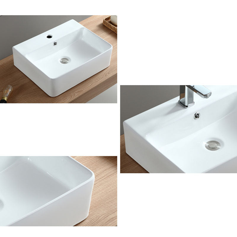 White Bathroom Sink Vessel Porcelain Bathroom Sink (Not Including Faucet) Clearhalo 'Bathroom Remodel & Bathroom Fixtures' 'Bathroom Sinks & Faucet Components' 'Bathroom Sinks' 'bathroom_sink' 'Home Improvement' 'home_improvement' 'home_improvement_bathroom_sink' 6871782