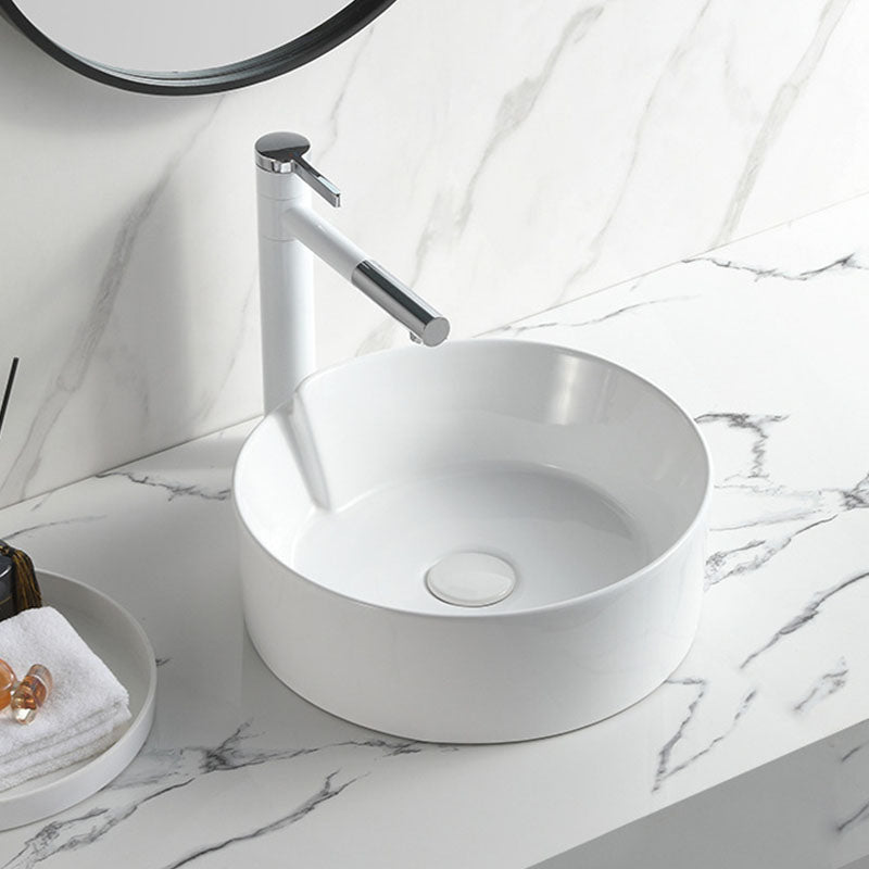 Contemporary Bathroom Sink White Porcelain Vessel Lavatory Sink Only Clearhalo 'Bathroom Remodel & Bathroom Fixtures' 'Bathroom Sinks & Faucet Components' 'Bathroom Sinks' 'bathroom_sink' 'Home Improvement' 'home_improvement' 'home_improvement_bathroom_sink' 6871812