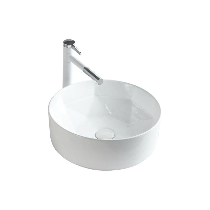 Contemporary Bathroom Sink White Porcelain Vessel Lavatory Sink Only Clearhalo 'Bathroom Remodel & Bathroom Fixtures' 'Bathroom Sinks & Faucet Components' 'Bathroom Sinks' 'bathroom_sink' 'Home Improvement' 'home_improvement' 'home_improvement_bathroom_sink' 6871821