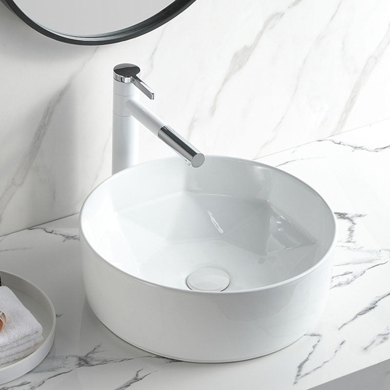 Contemporary Bathroom Sink White Porcelain Vessel Lavatory Sink Only Clearhalo 'Bathroom Remodel & Bathroom Fixtures' 'Bathroom Sinks & Faucet Components' 'Bathroom Sinks' 'bathroom_sink' 'Home Improvement' 'home_improvement' 'home_improvement_bathroom_sink' 6871823