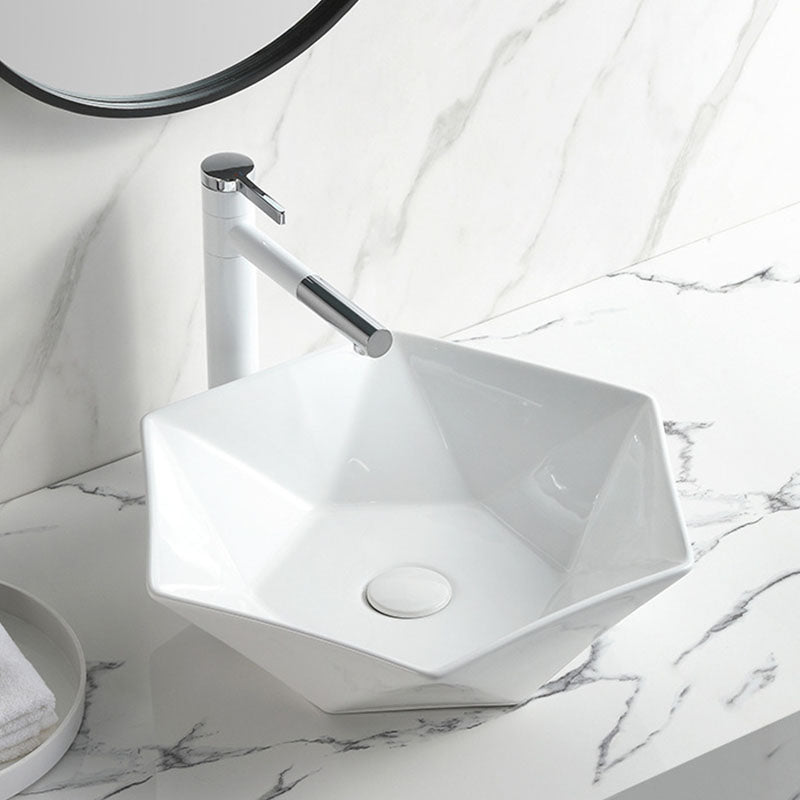 Contemporary Bathroom Sink White Porcelain Vessel Lavatory Sink Only Clearhalo 'Bathroom Remodel & Bathroom Fixtures' 'Bathroom Sinks & Faucet Components' 'Bathroom Sinks' 'bathroom_sink' 'Home Improvement' 'home_improvement' 'home_improvement_bathroom_sink' 6871825