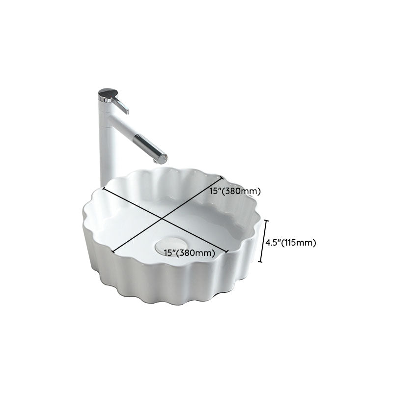 Contemporary Bathroom Sink White Porcelain Vessel Lavatory Sink Only Clearhalo 'Bathroom Remodel & Bathroom Fixtures' 'Bathroom Sinks & Faucet Components' 'Bathroom Sinks' 'bathroom_sink' 'Home Improvement' 'home_improvement' 'home_improvement_bathroom_sink' 6871829