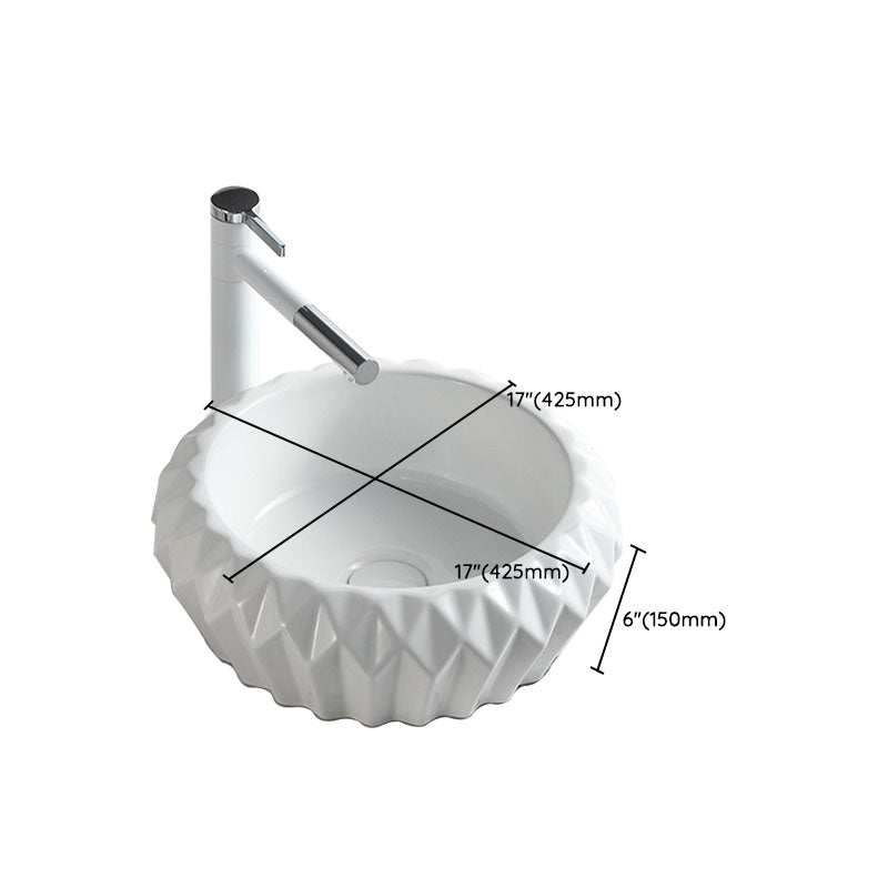 Contemporary Bathroom Sink White Porcelain Vessel Lavatory Sink Only Clearhalo 'Bathroom Remodel & Bathroom Fixtures' 'Bathroom Sinks & Faucet Components' 'Bathroom Sinks' 'bathroom_sink' 'Home Improvement' 'home_improvement' 'home_improvement_bathroom_sink' 6871830